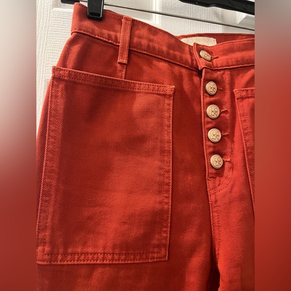 Ulla Johnson Brick Red Flare Jeans - Picture 3 of 6